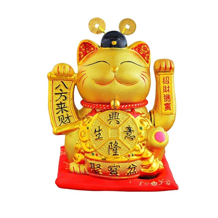 Buy 10 Inches Lucky Fortune CatLuck Cat Waving Arm, Large Gold Waving Lucky Fortune