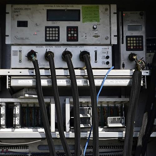 Miniatura 10 de Boao 3 piezas de protector de cable de telar de alambre, funda dividida para cable de carga USB, cable de audio y video (negro, 1 pulgada, 12