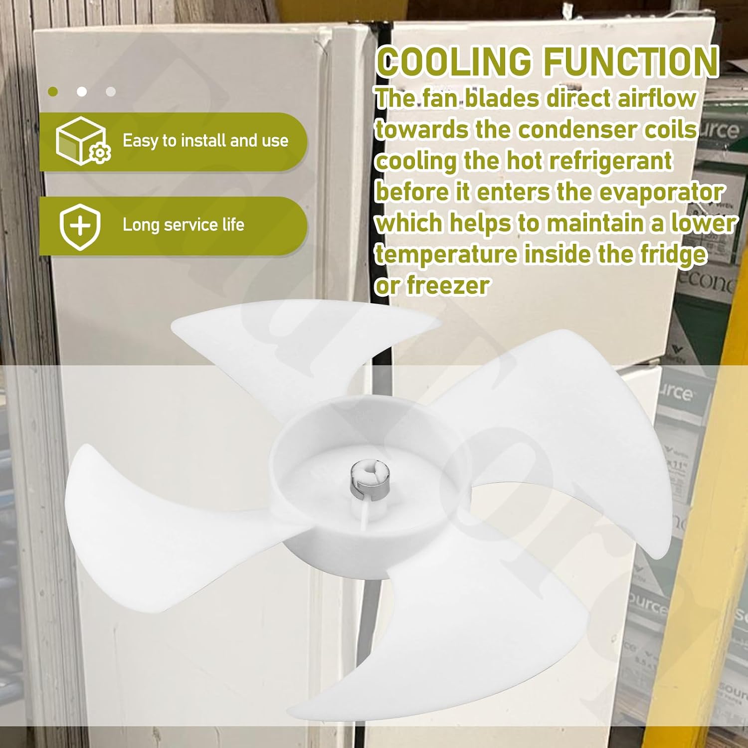 WR60X10207 Refrigerator Condenser Fan Blade Compatible with GE Refrigerators, Replace WR60X10088, PS1022410, EAP1022410