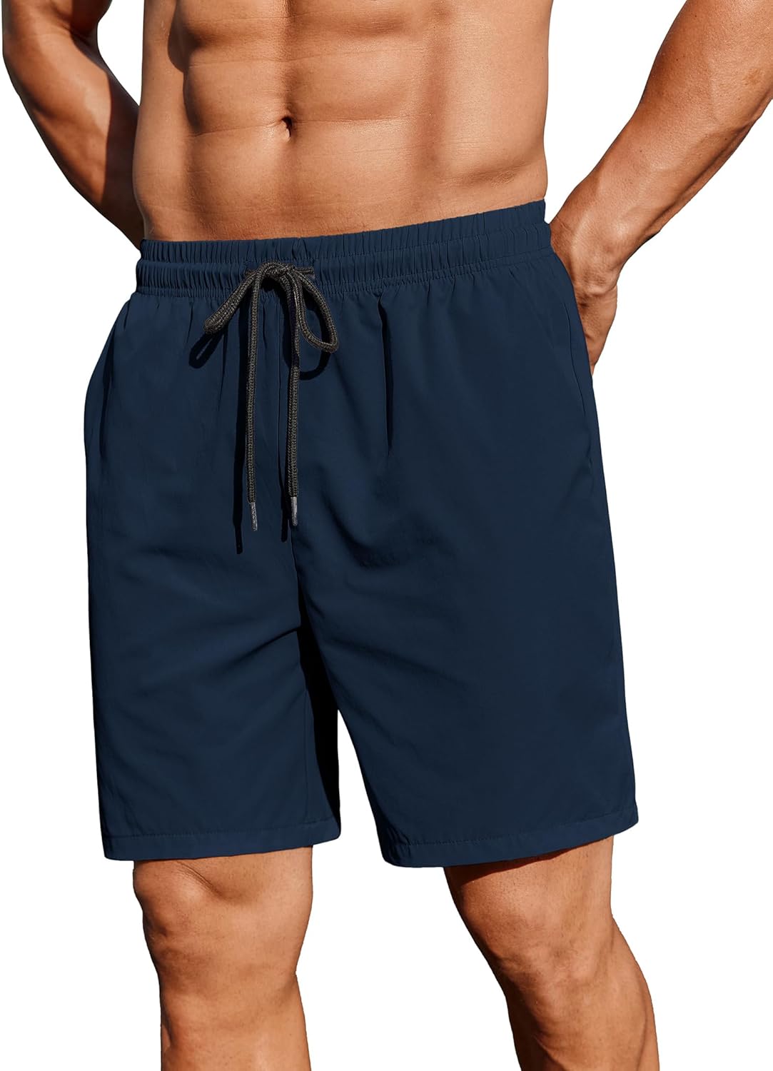 COOFANDY Men's 2 Pack Gym Workout Shorts 7 Inch Lightweight Athletic Shorts Quick Dry Running Shorts with Pockets Medium Black/Navy Blue image 2 of 6 B0DK2XN6SV