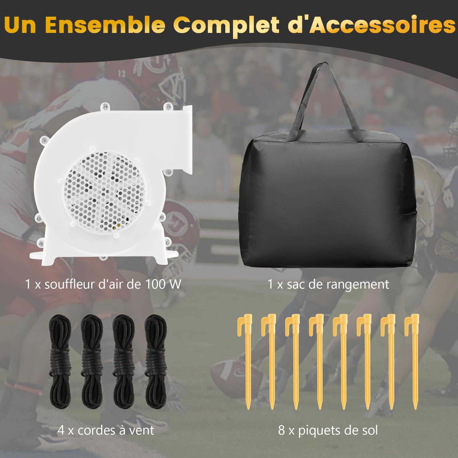 COSTWAY Écran de Projection Cinéma Gonflable 16:9 avec Souffleur d'air, Écran de Cinéma avec Sac de Transport Piquets de Sol Projection Double Face, pour Soirée Cinéma (257 x 144 cm)