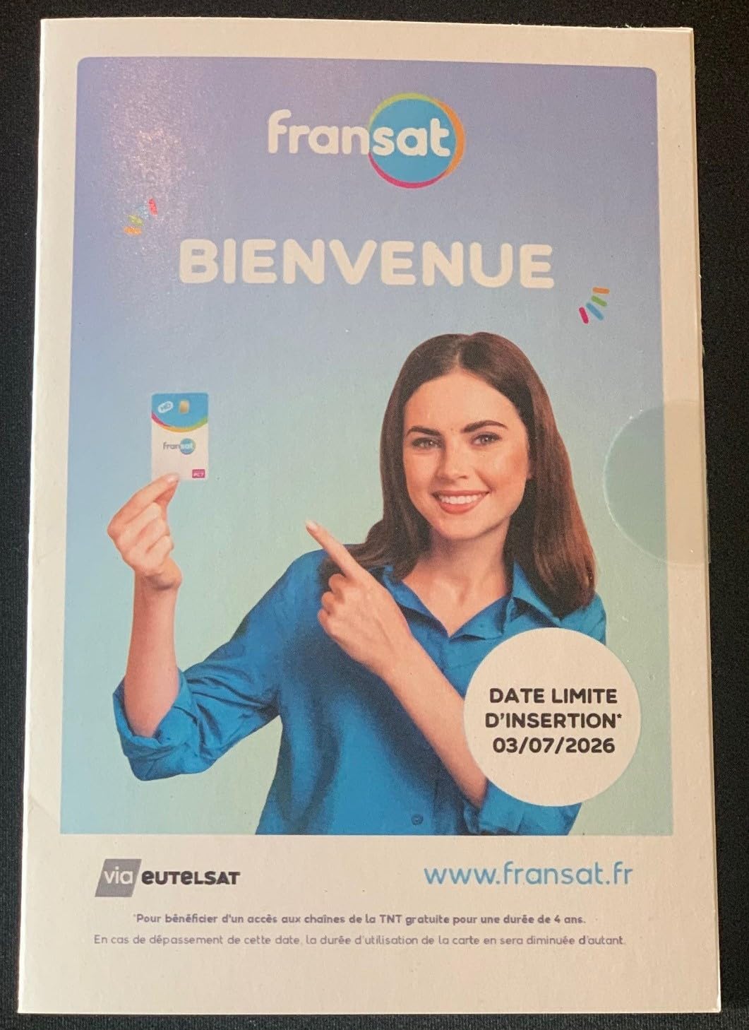 Tarjeta Fransat Oficial Nuevo – Satélite EUTELSAT 5 West B – Duración 4 años