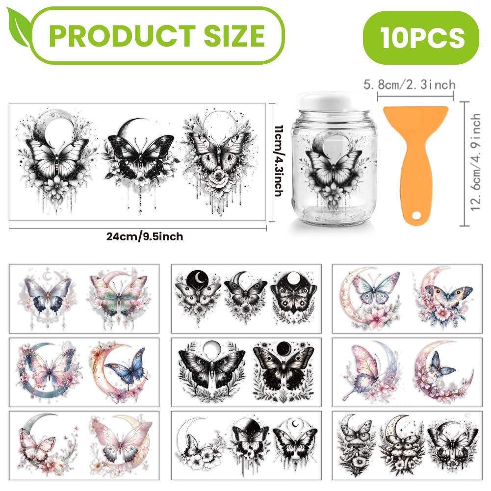 arricraft 10 Pcs Moon and Butterfly Theme Cup Printing UV Transfer Papers - Image 2