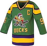Vista 1 de Camiseta juvenil Mighty Ducks Charlie Conway #96 Adam Banks #99 de la película de hockey sobre hielo para niños