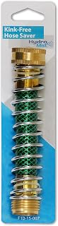 HydroMist Kink-Free Hose Saver for Garden Hose and Misting System Lines, Solid Brass Garden Hose Connector, Rust-Resistant Steel Spring, 6 Inches, Pack of 1