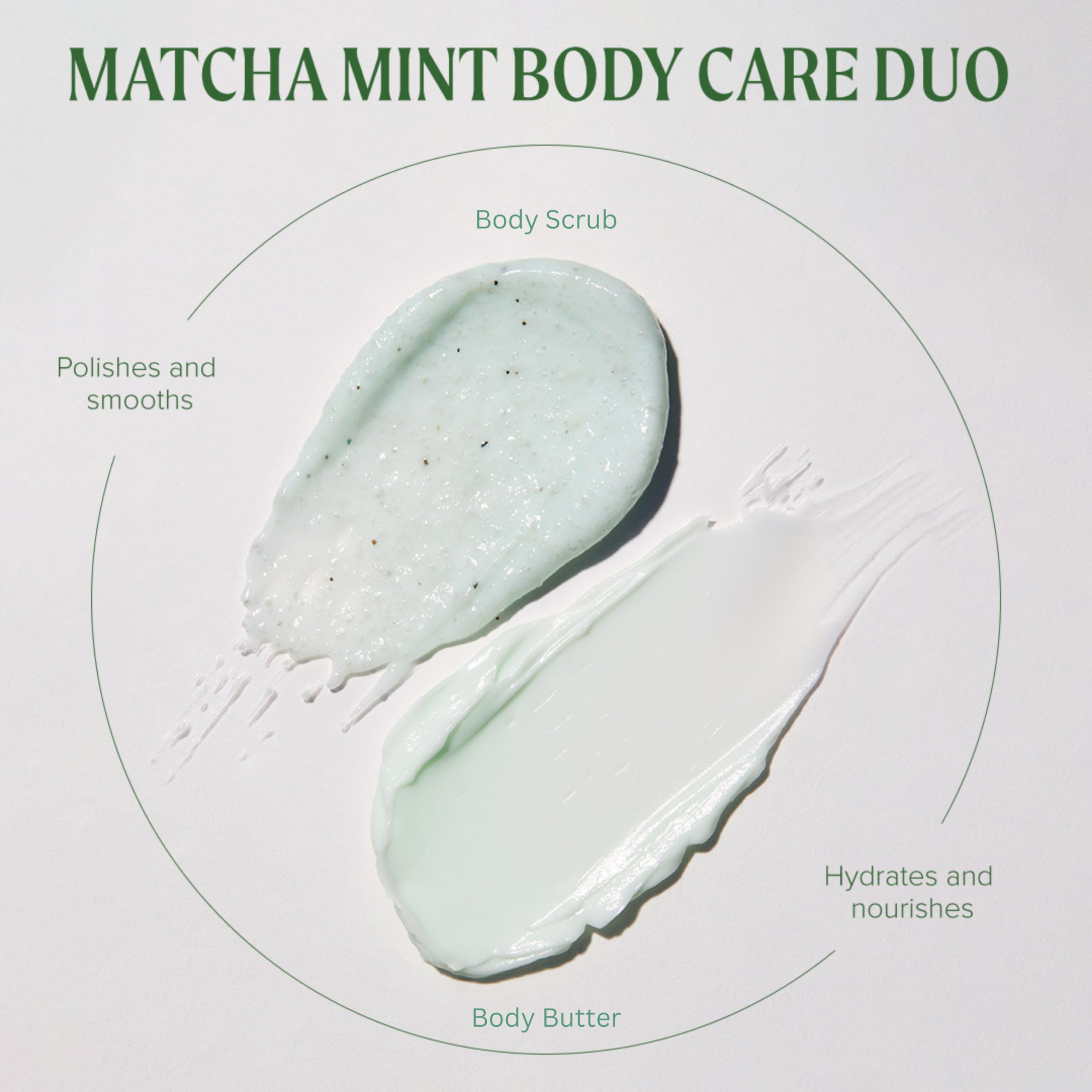 Tea Tree Matcha Mint Body Care Duo, Body Scrub + Body Butter, For All Skin Types, Especially Dry Skin