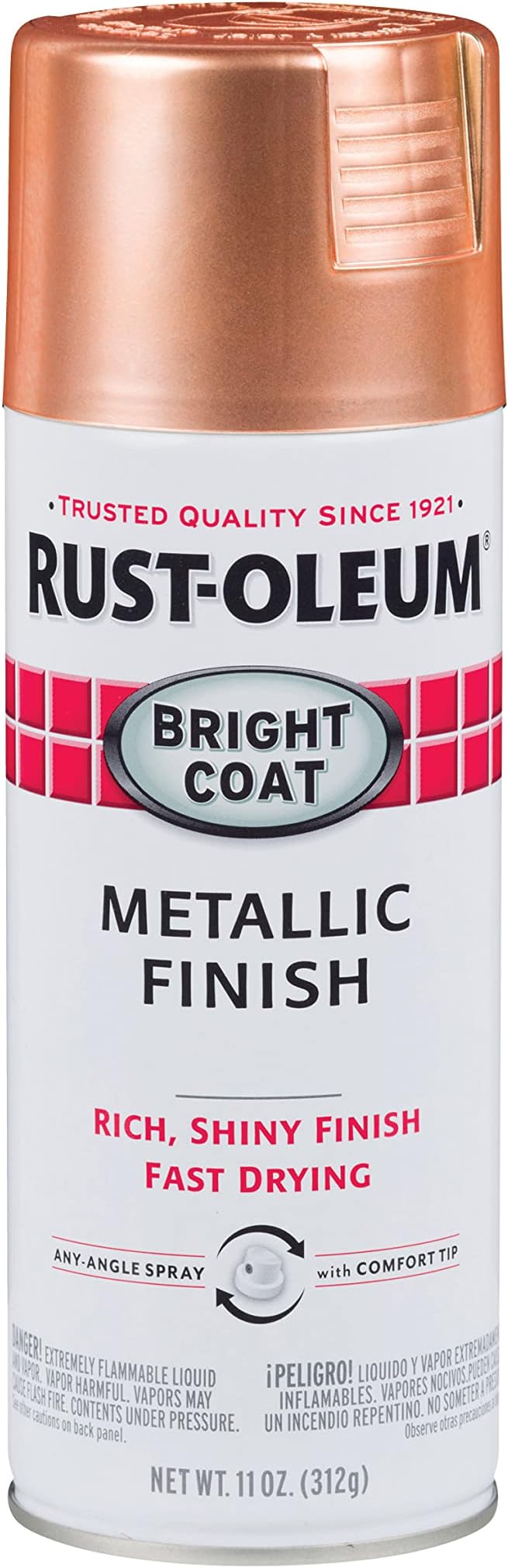 314417 Stops Rust Bright Coat Metallic Spray Paint, 11 oz, Copper
