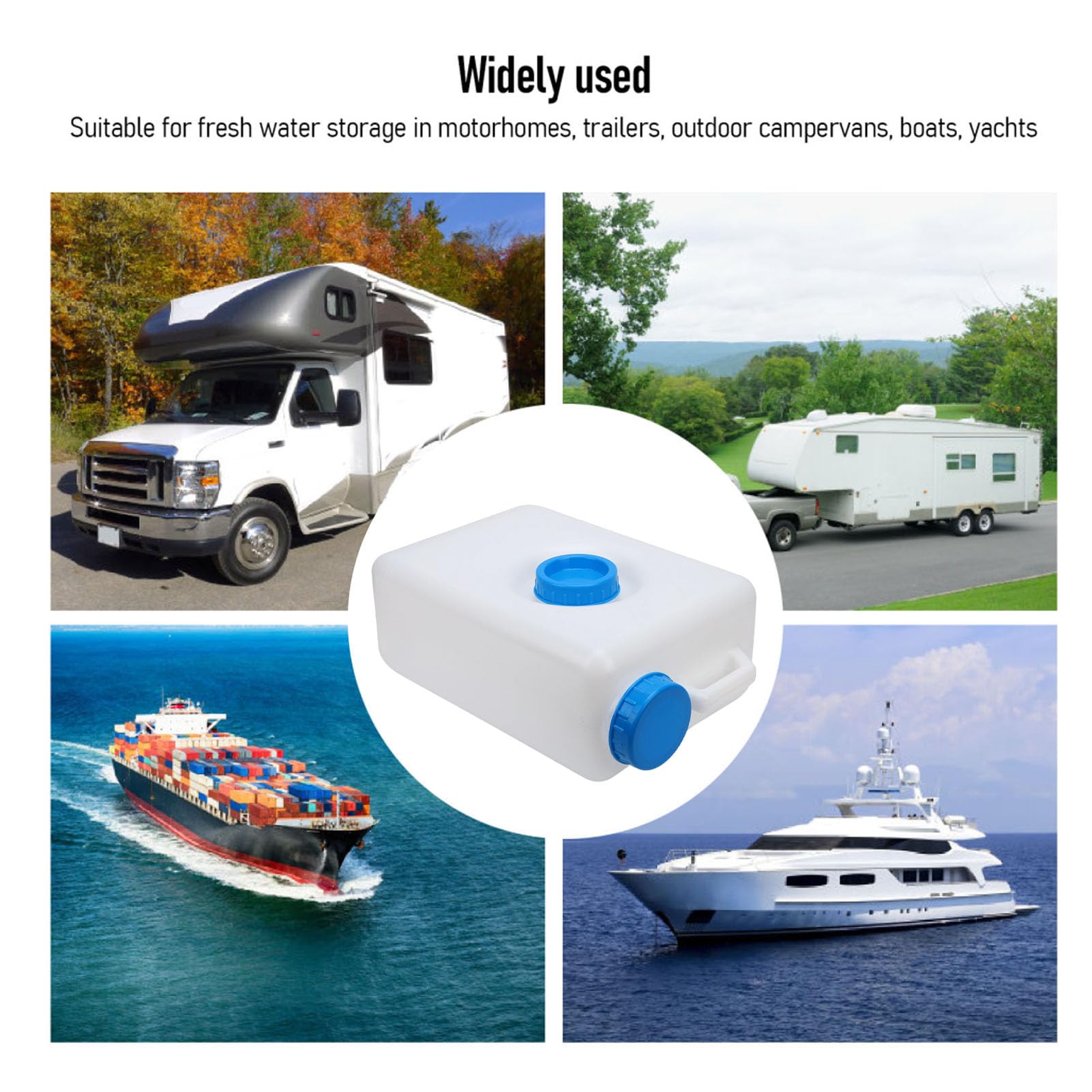 Asixxsix 5-Gallonen-Frischwassertank für Wohnmobile, Lebensmittelechter LLDPE-Wasserspeicherbehälter Zum Trinken, Kochen, Reinigen, Duschen, für Wohnmobile, Anhänger,