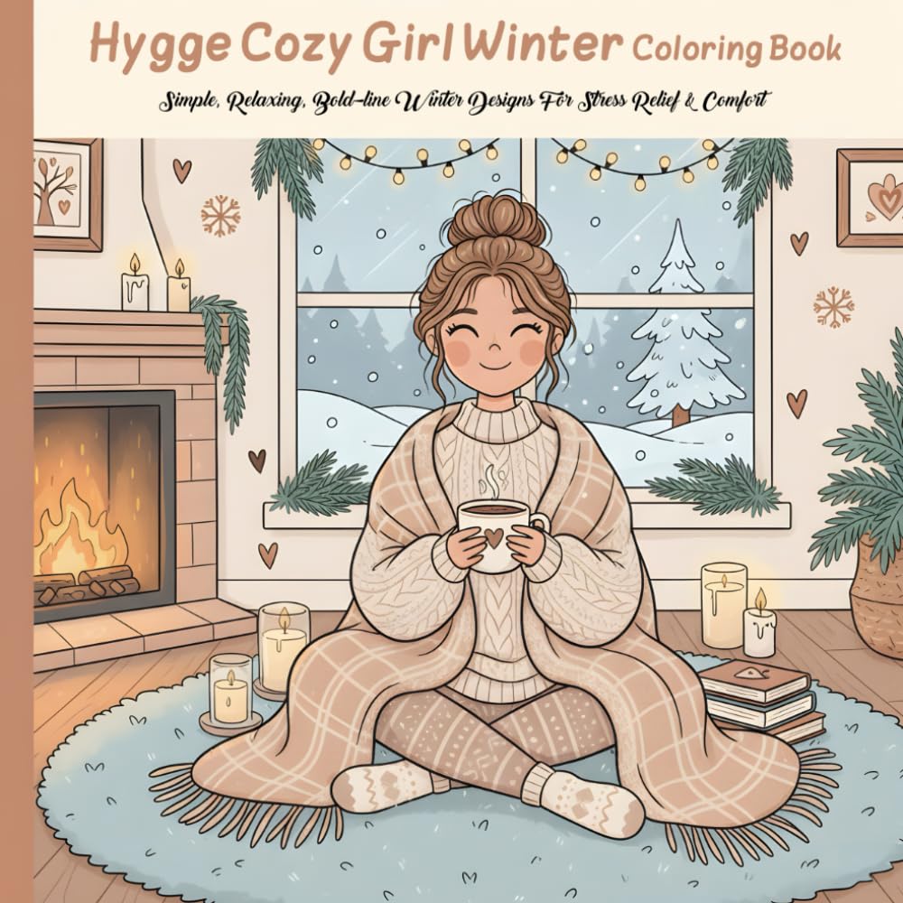 Hygge Cozy Girl Winter Coloring Book: Hygge Cozy Girl Winter Coloring Book: Simple, Relaxing Designs for All Ages