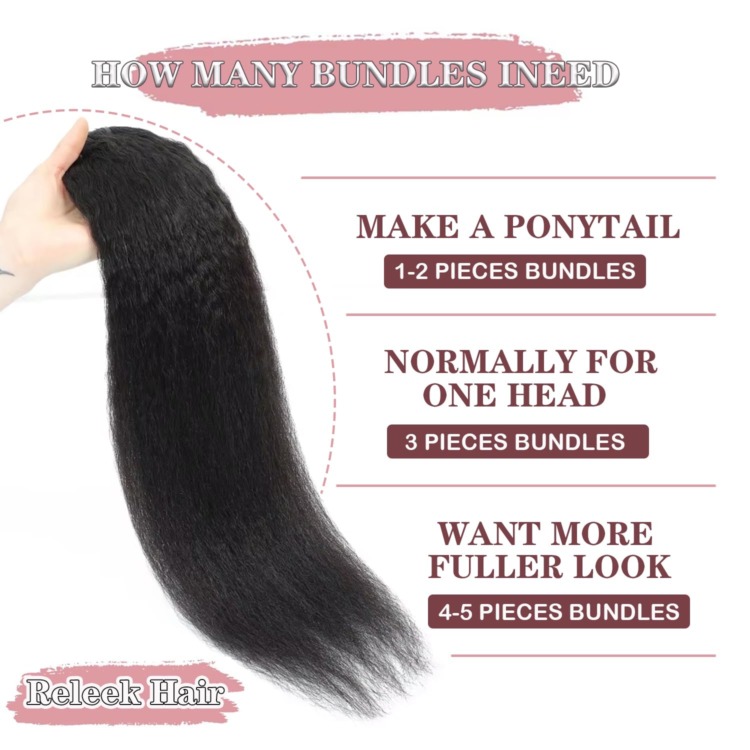 Amazon.com : 22 24 26 28 Inch Yaki Straight Bundles Human 