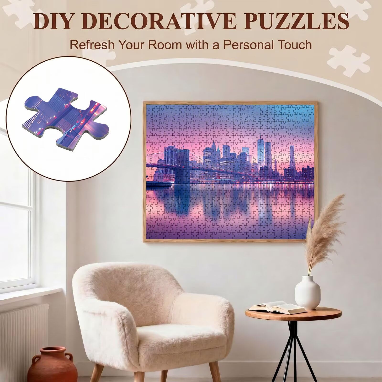 Città ponte Puzzle 5000 Pezzi per Adulti, Puzzle in Legno - Collezione Classica con Poster Incluso - Sfida di Concentrazione e Passatempo Antistress, Gioco Educativo per Famiglia, 156 x 105 cm f0-52