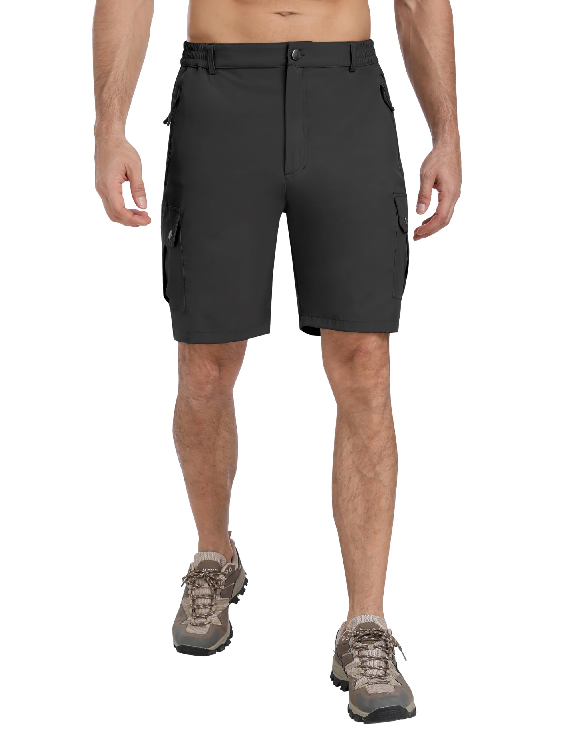 MoFiz Qucik Dry - Pantalones cortos de senderismo para hombre, ligeros, elásticos, para golf, estilo casual, con 5 bolsillos