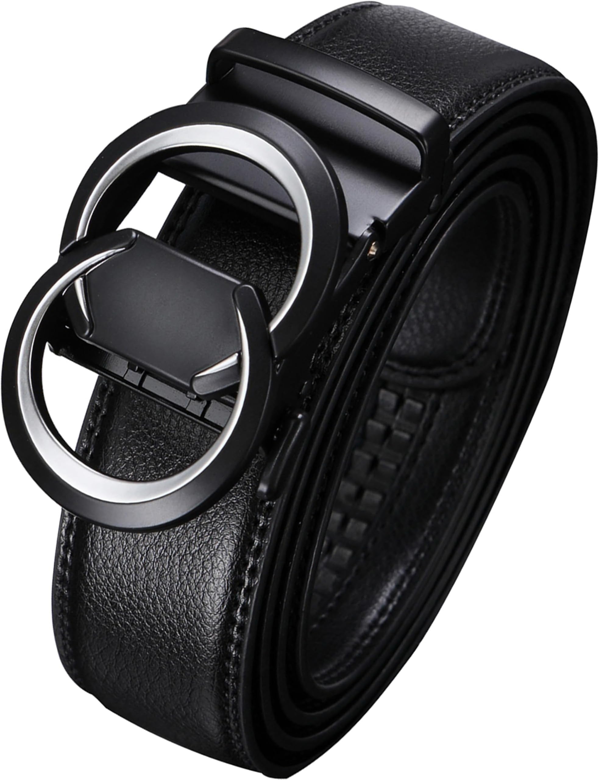 Men's Ratchet Belt Leather Belt Adjustable for Men Gift 1 3/8-Cut for Perfect Fit