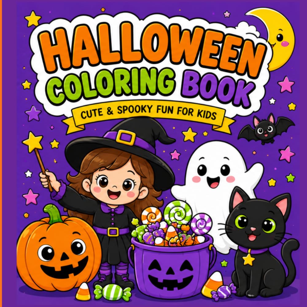 Halloween Coloring Book for Kids: Fun & Spooky Coloring Pages for Ages 4–8
