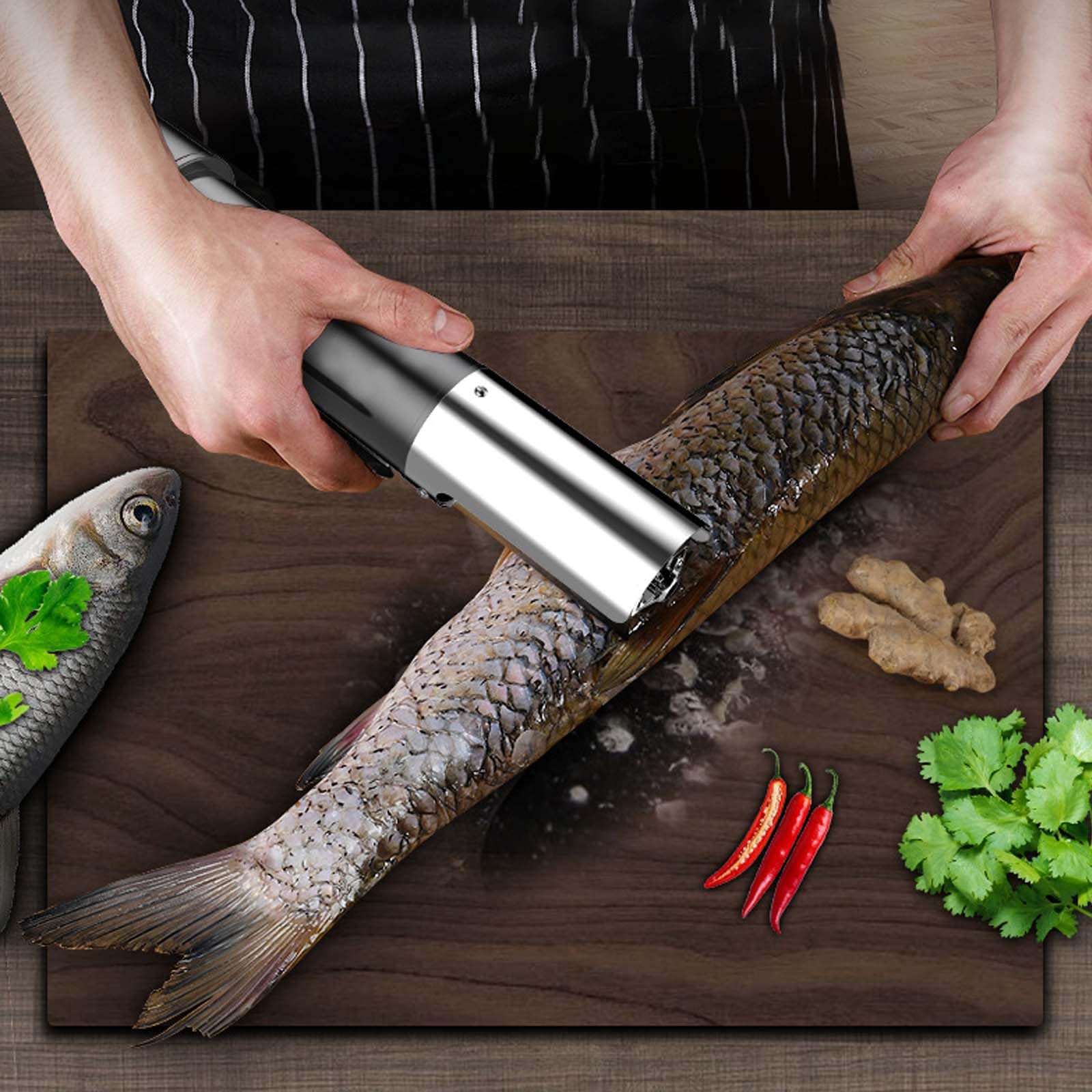 Squamapesci Elettrico, 125W Pulitore per Squame per Pesci Batteria Pulitore per Squame per Pesci 7500r/min Decalcificante per Pesci Ricaricabile per Auto Strumento per squamatrice per Pesci