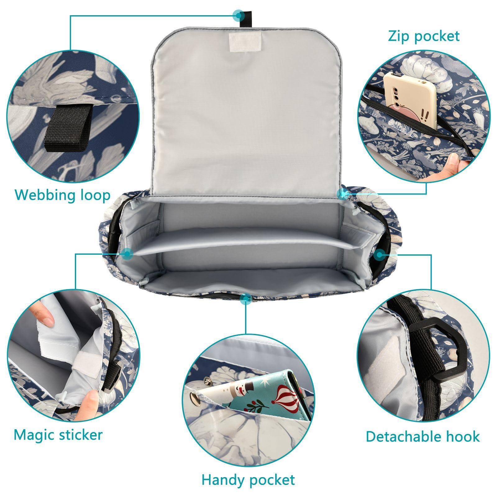 miaozhen Vegetable Onion Dark Grey Holiday double stroller parent organizer caddy frame stroller insulated accesorios para bebé accesorios para