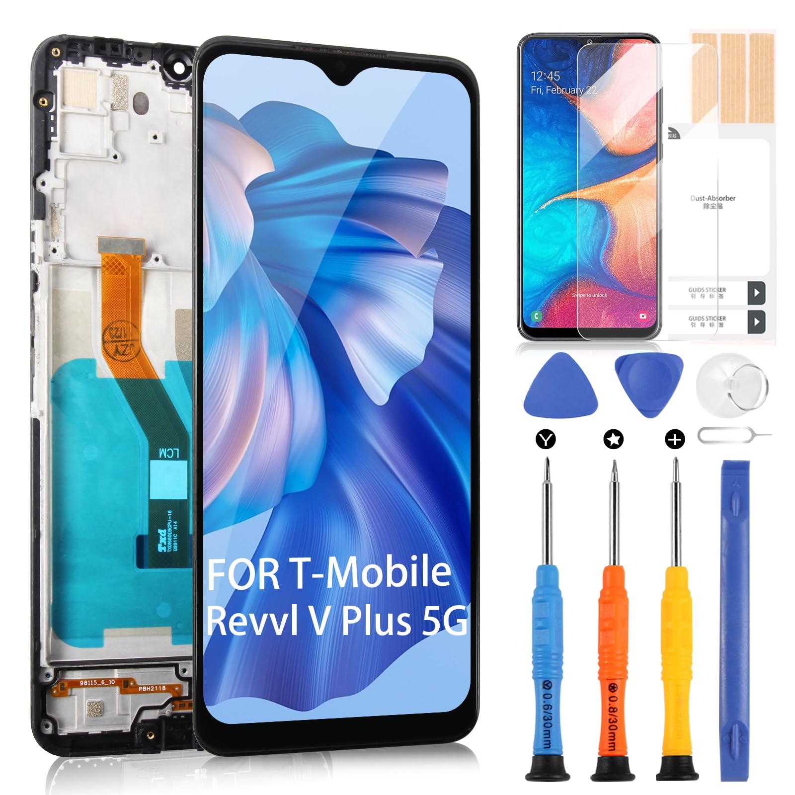Screen Replacement for T-Mobile Revvl V Plus 5G, LCD Display for T-Mobile REVVL V + 5G WTRVL5G 6.8
