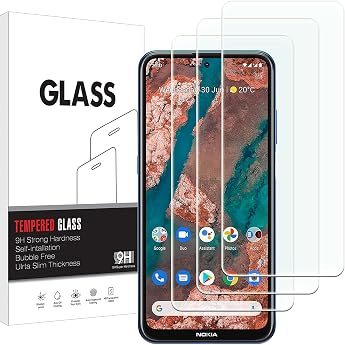 [Pack of 3] Tempered Glass Screen Protector for Nokia X20 9H Hardness Anti-Scratch Anti-Bubble HD Clear Screen Protector Compatible with Nokia X20