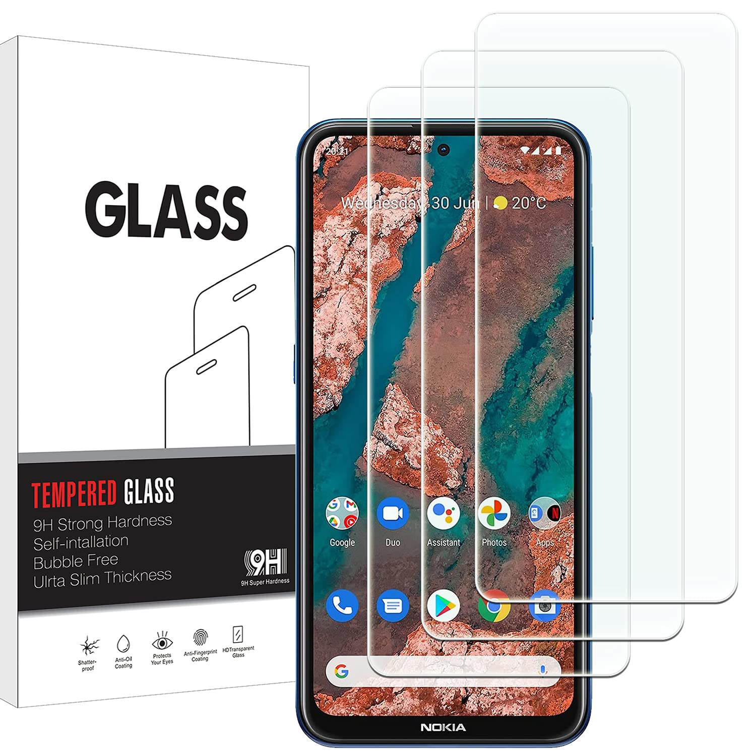 WFTE [2-Pezzi Vetro Temperato per NOKIA G42 5G Pellicola Protettiva [Durezza 9H][ Anti graffio][Anti-Impronte][Senza Bolle] Pellicola Protettiva per NOKIA G42 5G