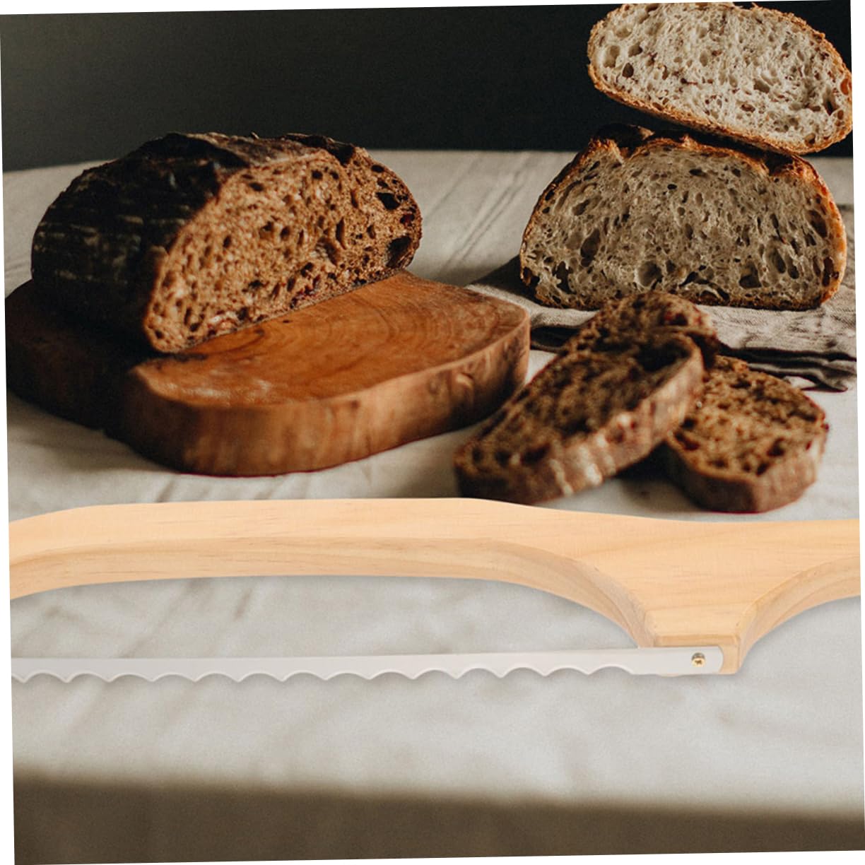 OUNONA 10pièces Couteau à Trancher Le Acier Inoxydable Lot De Outils De Découpe Pour Et Toast Avec Poignée Bois Ergonomique Pour Boulangerie Cuisine Commerciale