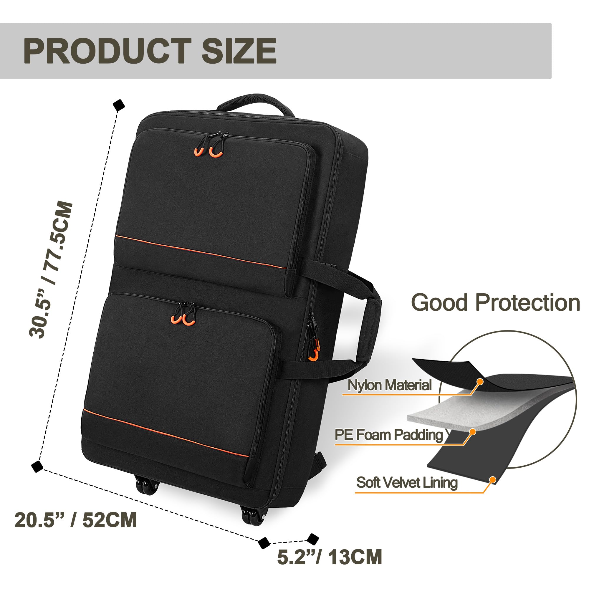 Rexmica DJ Controller Bag Backpack with Wheels Compatible with