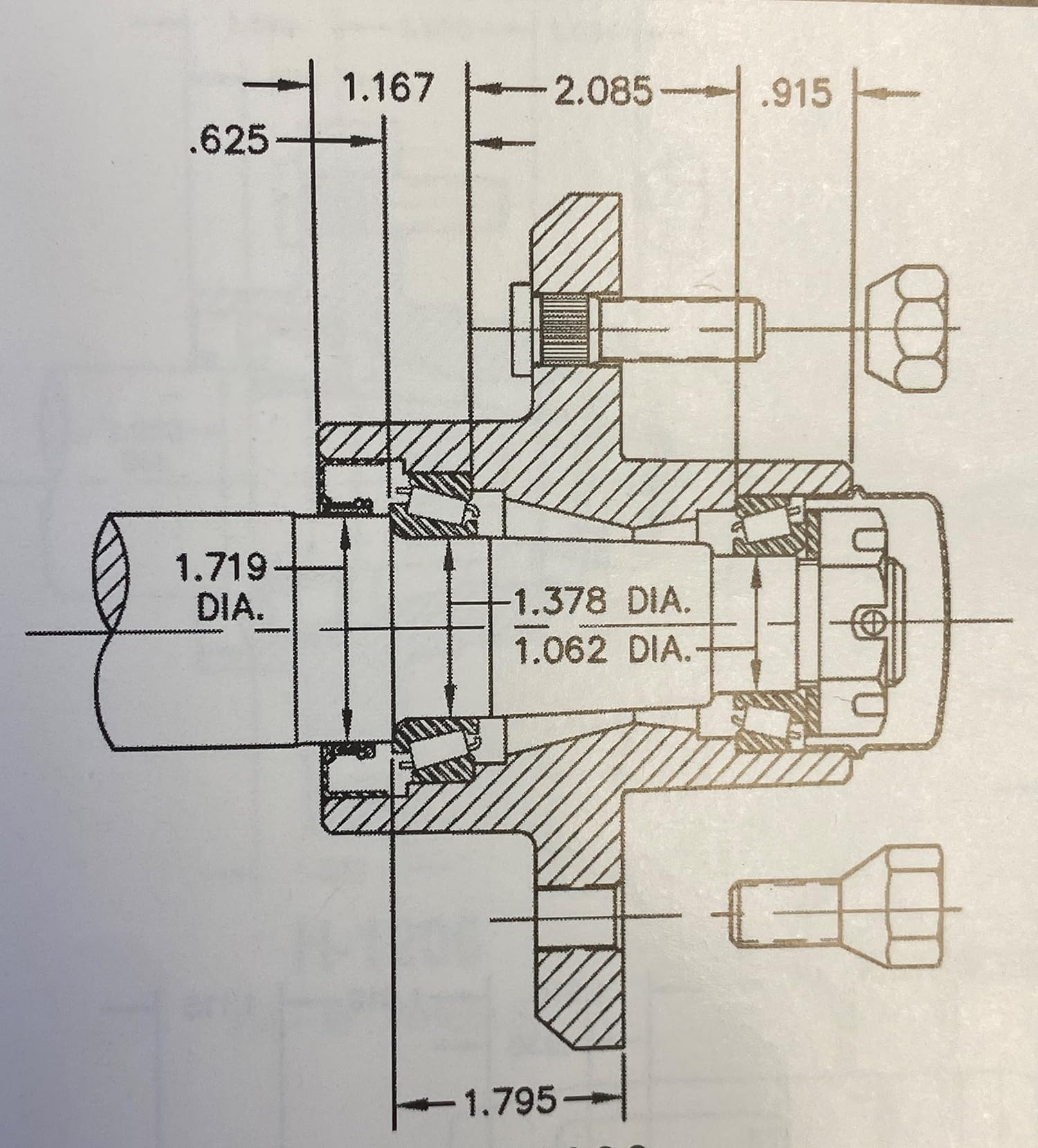 RIGID HITCH INCORPORATED Trailer Hub Kit (H-1000-PR) 5 Bolt on 4-1/2 Inch Circle with 1-3/8