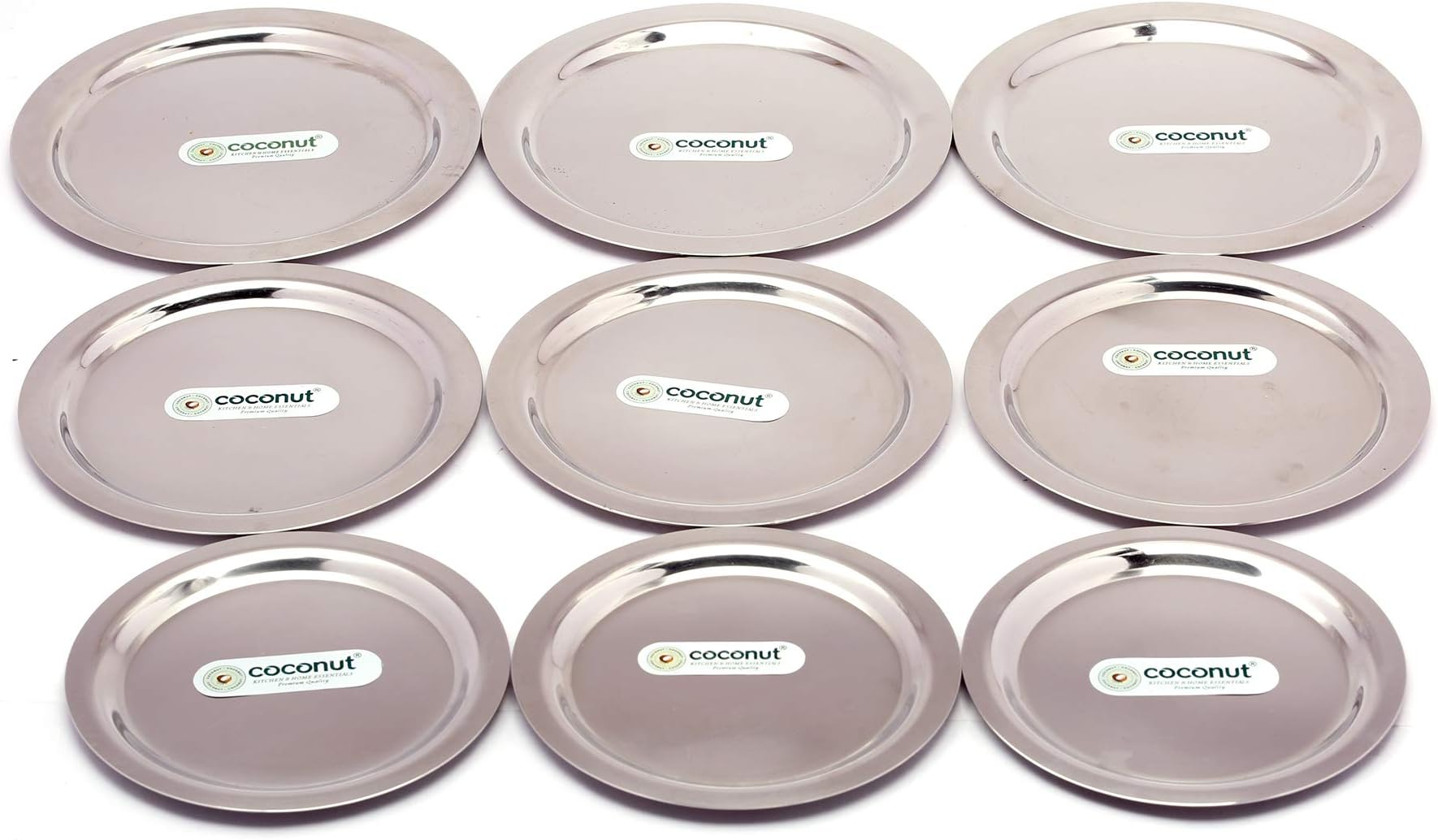 Coconut Stainless Steel - Ciba Lid Set | Heavy Gauge Lid Set of 9 Pcs. | Set Contains 3 Pcs Each of 12Cms, 13.5Cms & 15Cms Size Lids For Utensils | Must Have Kitchen Essentials