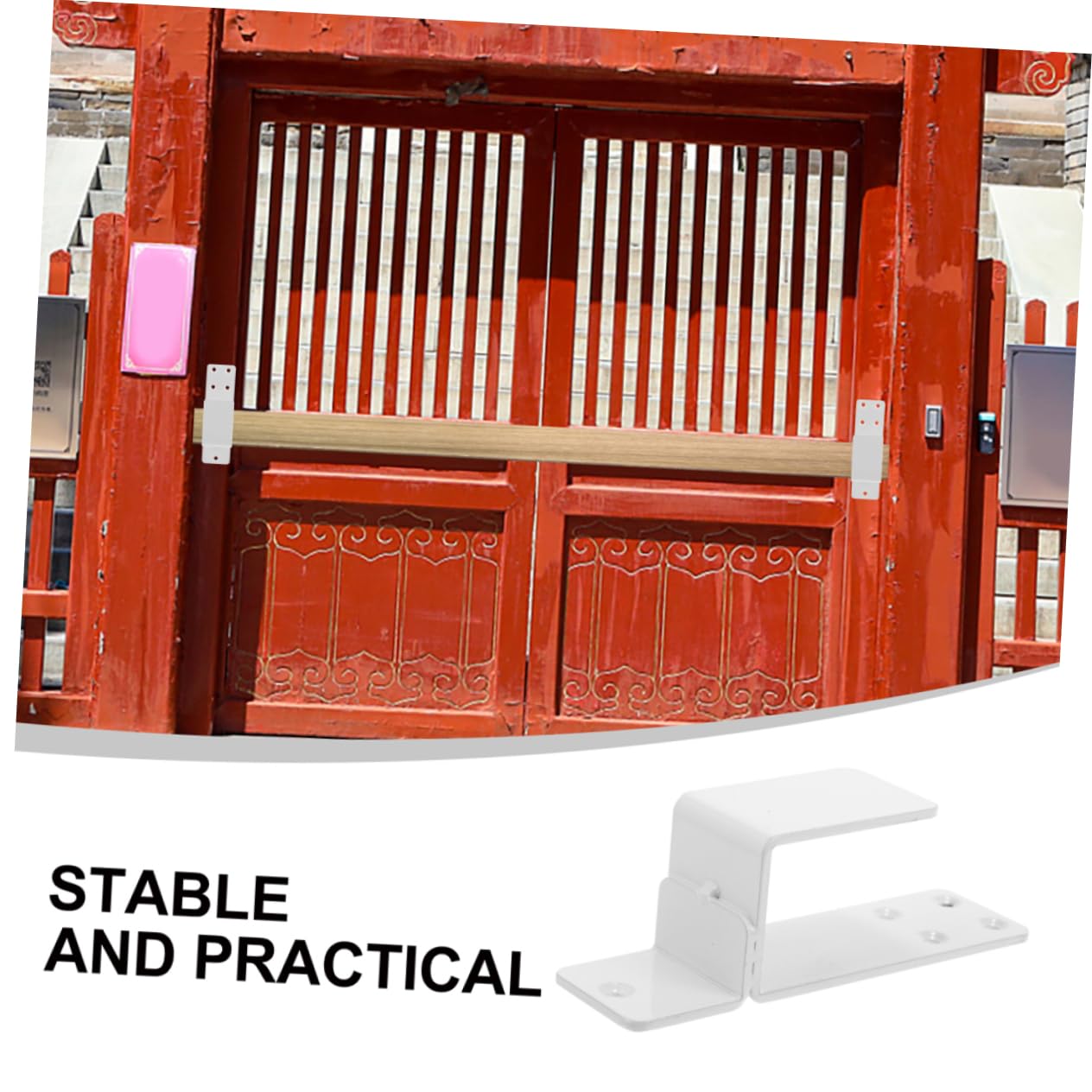 VILLCASE Supports de Barricade pour Porte en Acier Blanc Design Épais de U Stabilité Renforcée pour Porte D'entrée
