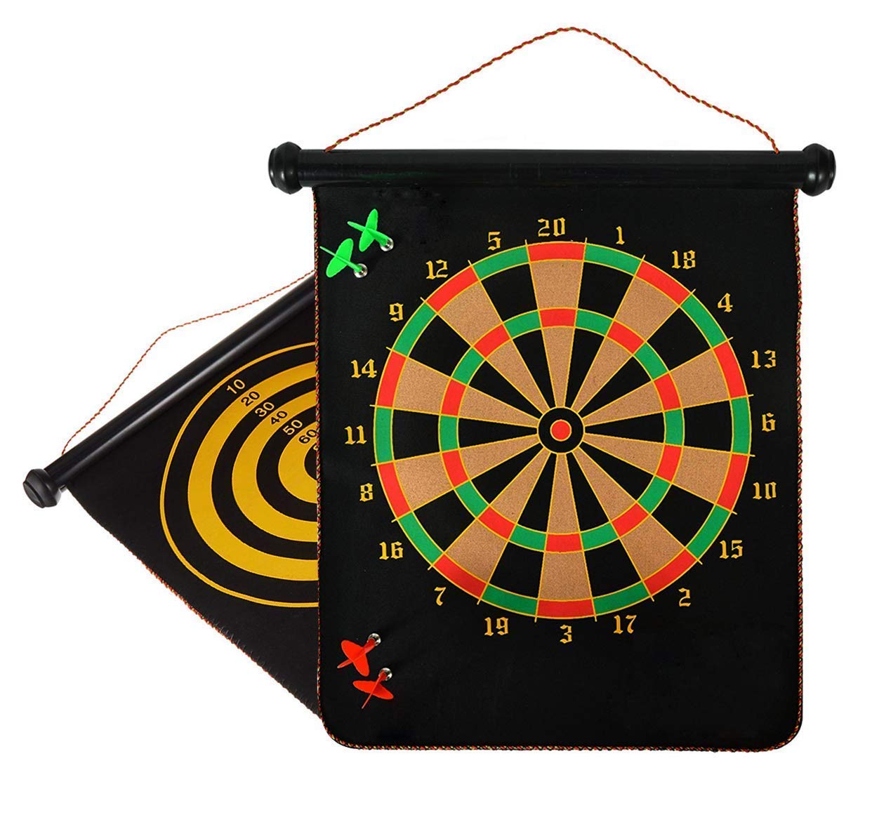 Sethi Rolling Dart Board Game 12 Inches Foldable Double Side Mat with 4
