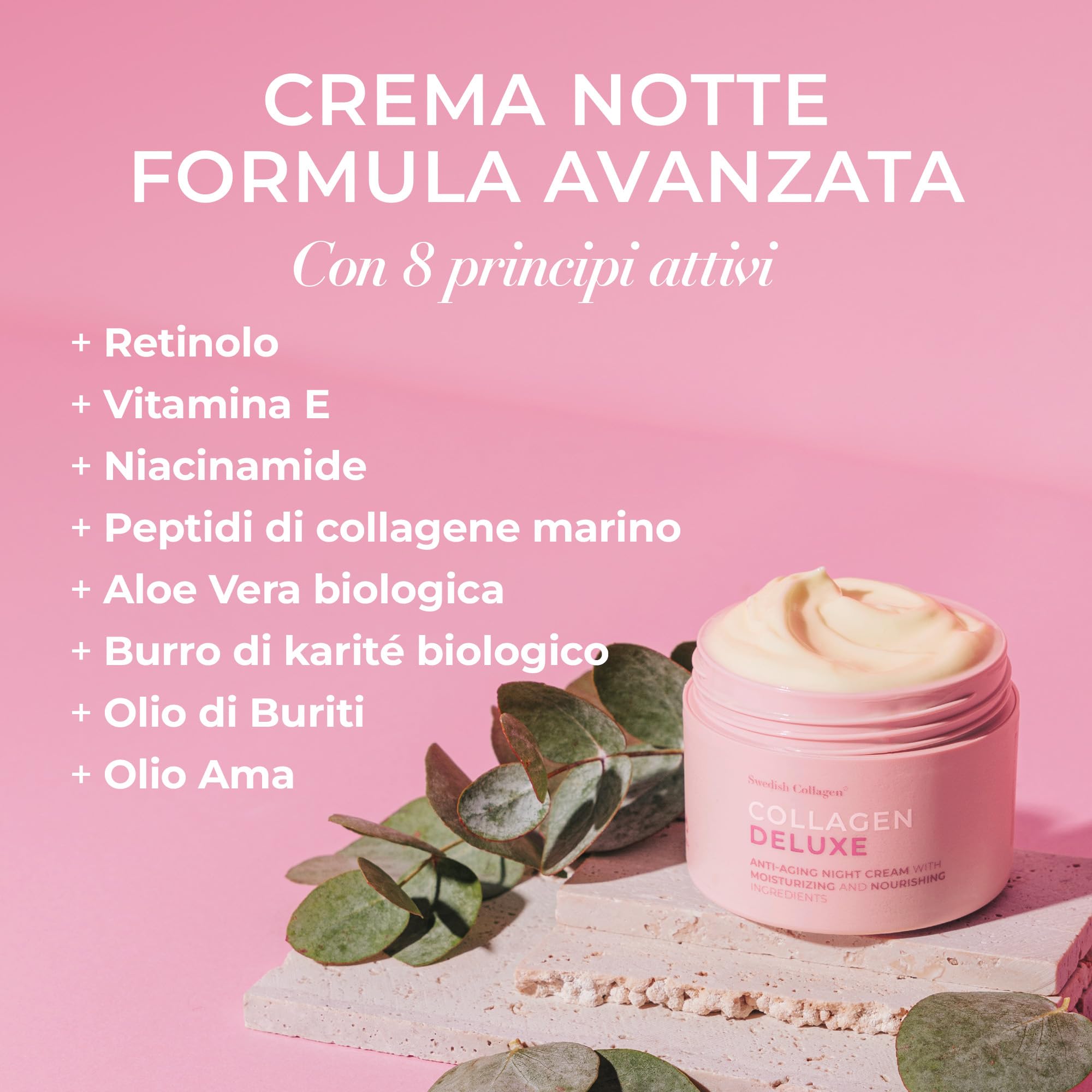 Swedish Collagen Deluxe Creme Giorno e Notte al Retinolo, 2 x 50 ml
