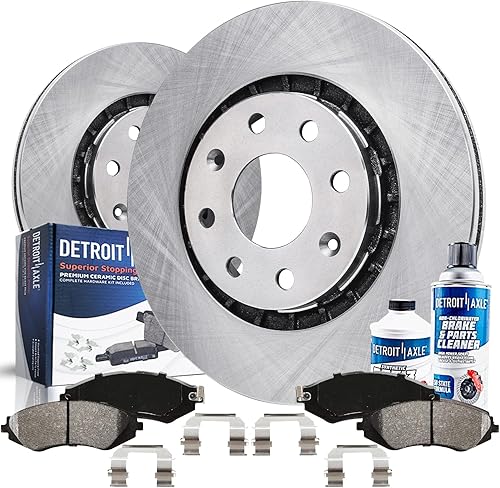 Detroit Axle - Kit de freno delantero para Chevy Aveo Aveo5 Spark EV Pontiac G3 Suzuki Swift+ Rotores de freno de disco Reemplazo de pastillas de