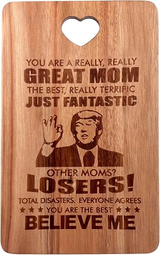 Regalo para mamá de hija e hijo, decoración de madera de queso, tablas únicas de Navidad, Día de la Madre, regalos de cumpleaños, para mamá, tabla