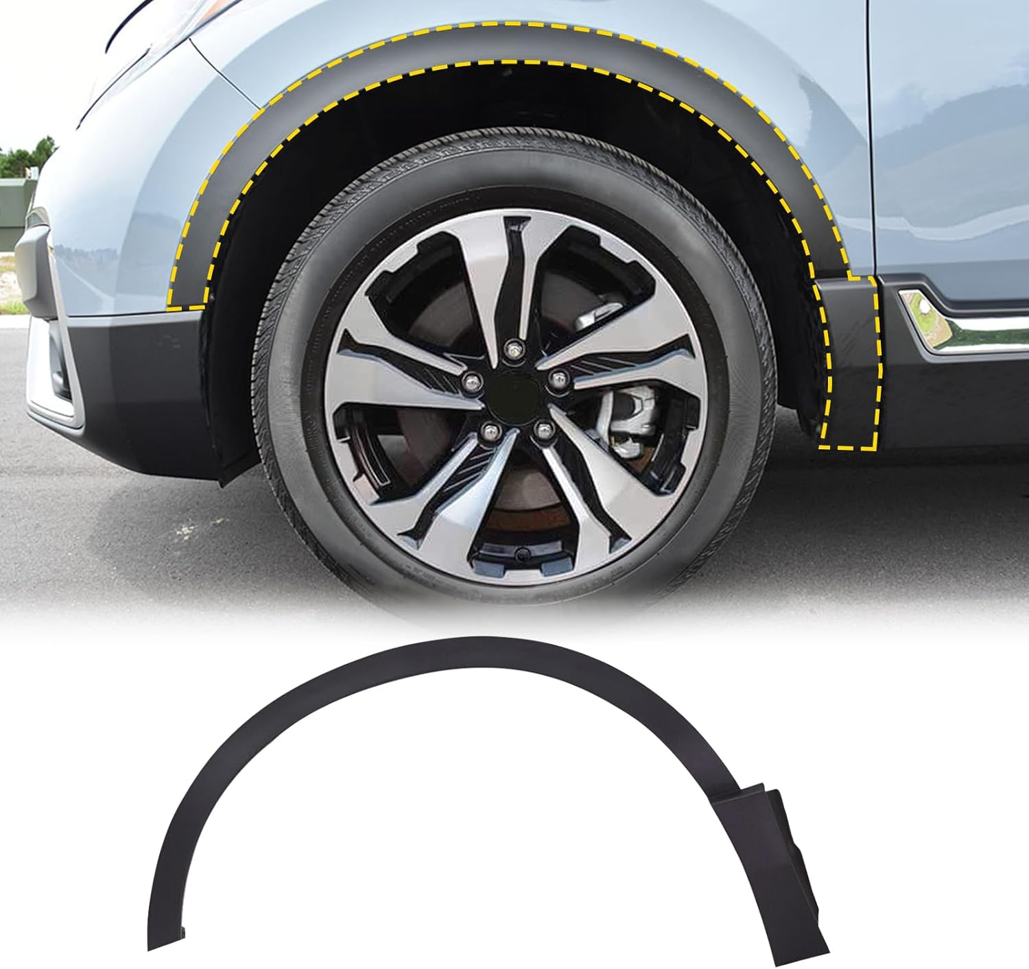 Left Driver Side Front Fender Wheel Arch Molding Trim Compatible with Honda CR-V CRV 2017-2022, OE# 74165-TLA-A02, 74165TLAA02