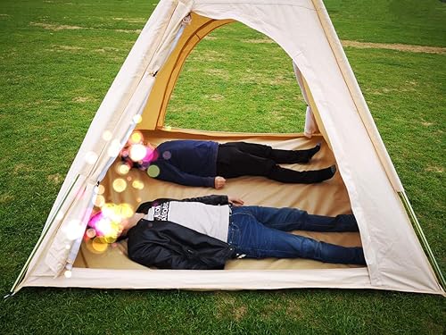 Miniatura 7 de Free Space Tienda de campaña impermeable 100% lona de algodón para exteriores (beige, 7.1ft)