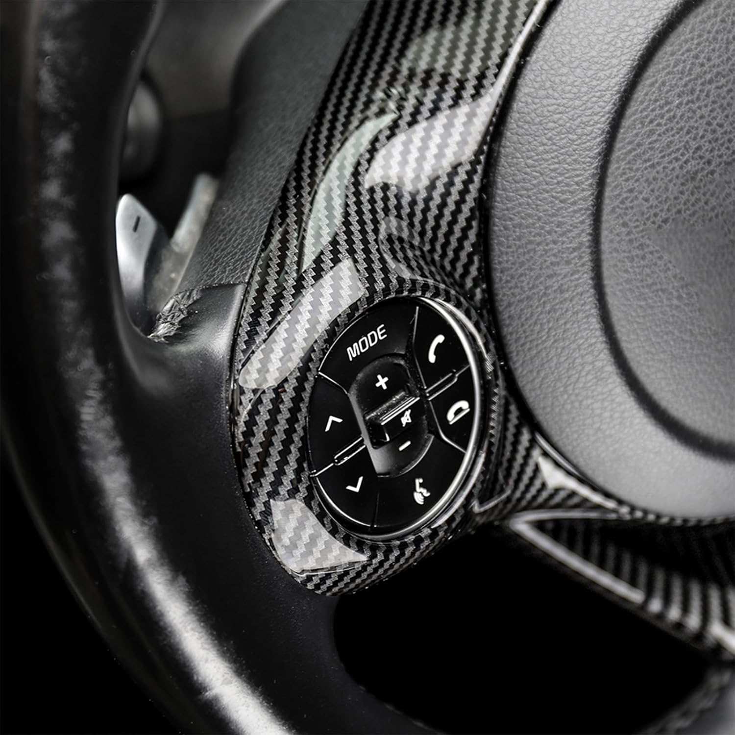 Premium Car Steering Wheel Handle Frame Cover - Anti-Slip Grip, Durable & Stylish Design Compatible with Kia Soul GT 2020-2025 Accessories (Carbon Fiber Pattern)