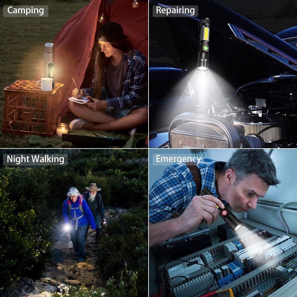 Rechargeable Flashlight Magnetic Flashlights Include Image