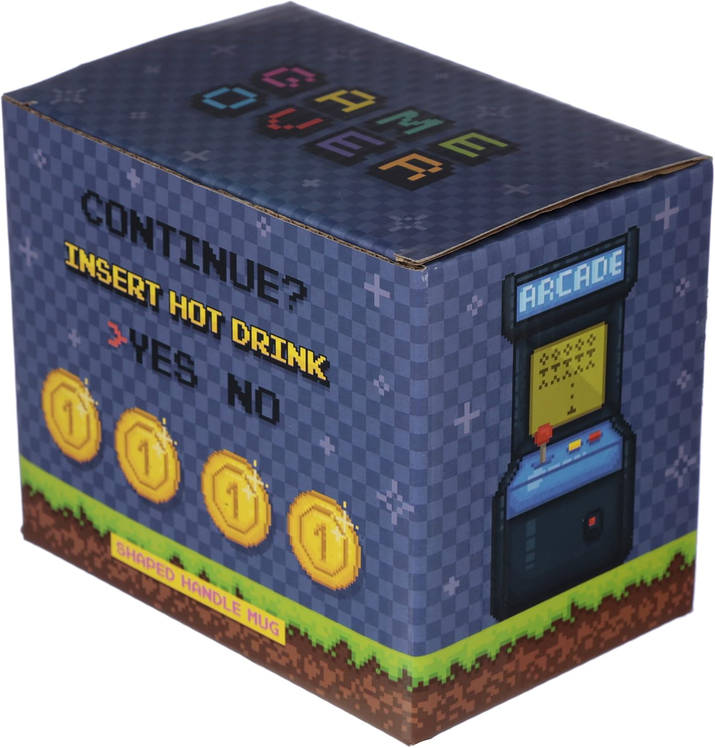 Puckator Game Over Joystick with Arcade Decal Ceramic Shaped Handle Mug with Arcade Decal, Coffee Hot Drinks, Decorative Gift Box, Home Kitchen Height 11cm Width 14cm Depth 8.5cm image 5