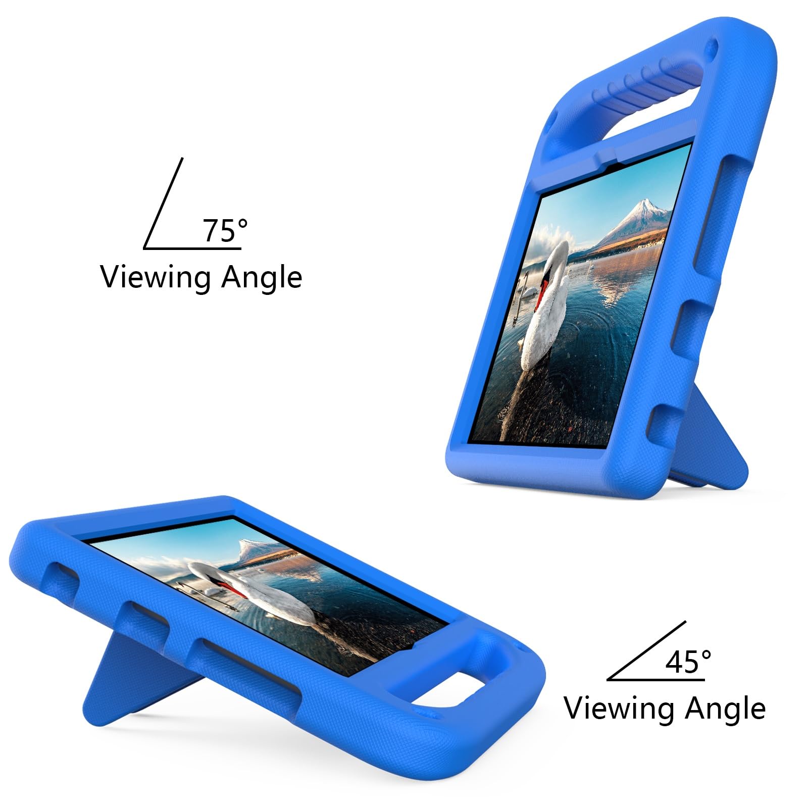 Pełne etui ochronne Kompatybilny z Kindle Fire HD8/HD 8 Plus 2022 2020, amortyzujący wstrząsy, z uchwytem, ​​EVA, uchwytem, ​​solidne etui na tablet dla dzieci, lekkie(Blu)