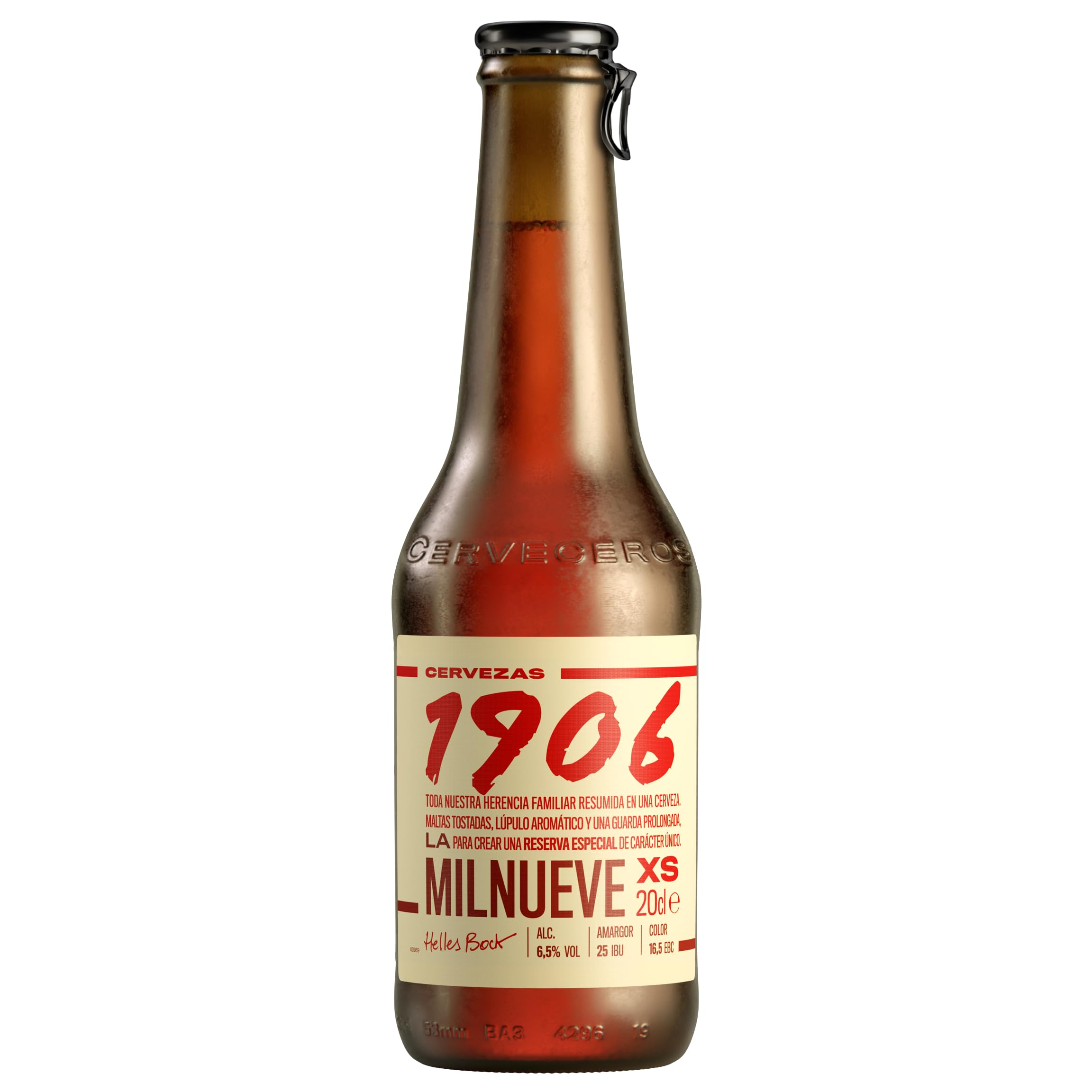 1906 - Reserva Especial XS, Cerveza Lager Extra, 24 Botellas x 20 cl | Maltas Tostadas, Lúpulo Perle, Aroma a Caramelo y Café, Formato Mini, Ideal Compartir, 6,5% Volumen de Alcohol