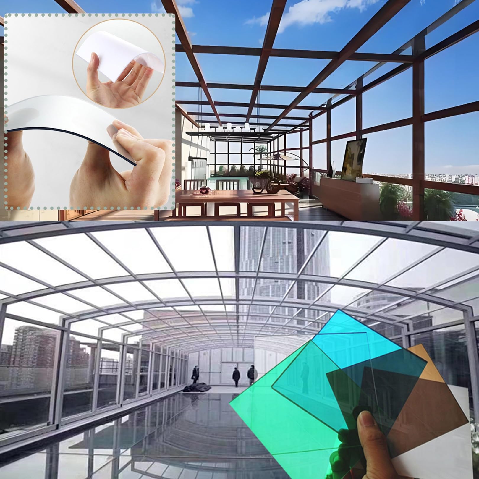 Paneles de invernadero de policarbonato de 2 mm, láminas de plástico transparente, impermeables y personalizables, 1,5 x 1 m, ideal para terrazas, cubiertas de plantas y cobertizos de jardín