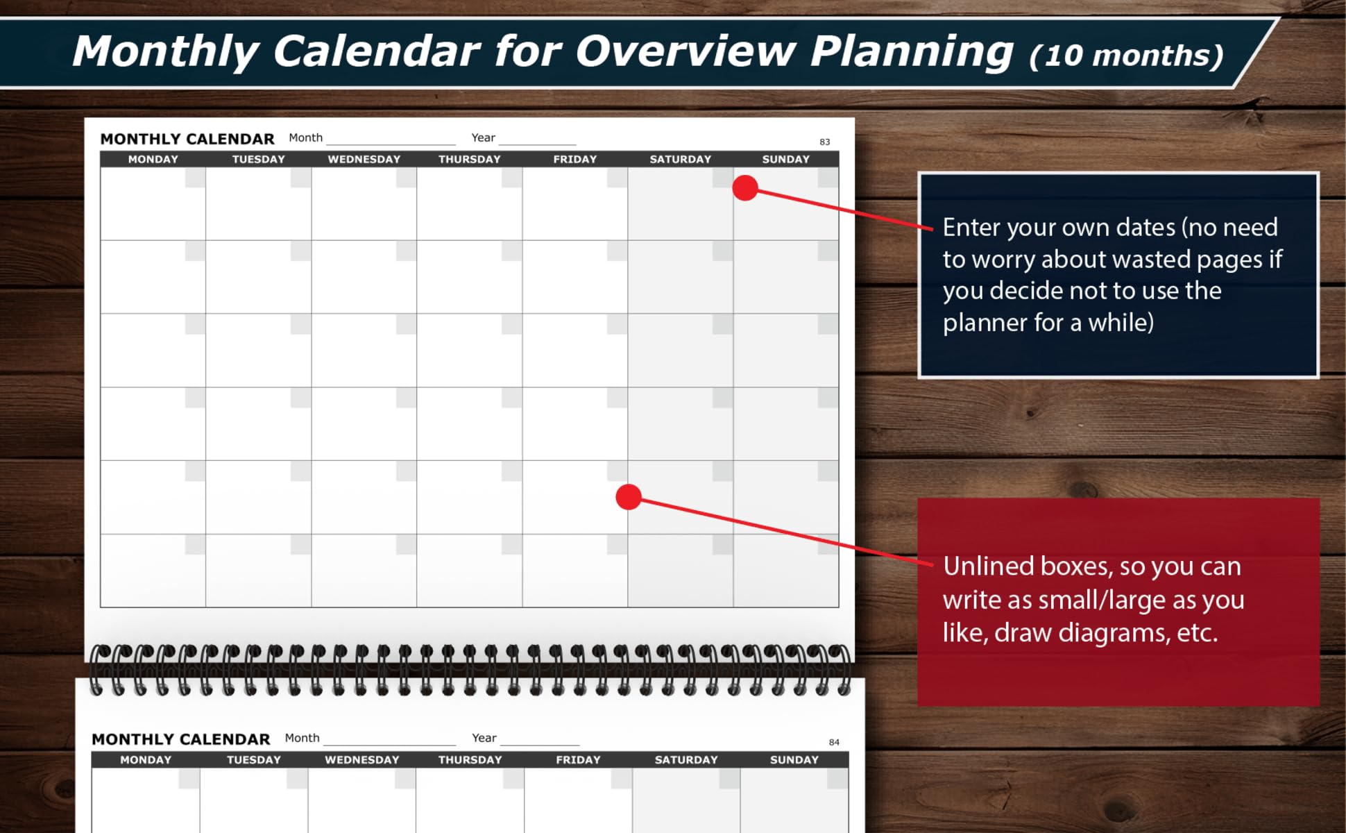 Undated UK Teacher Planner - A4, Primary/Secondary School, 7 Subjects/Periods, Dark Blue & Red - Image 4