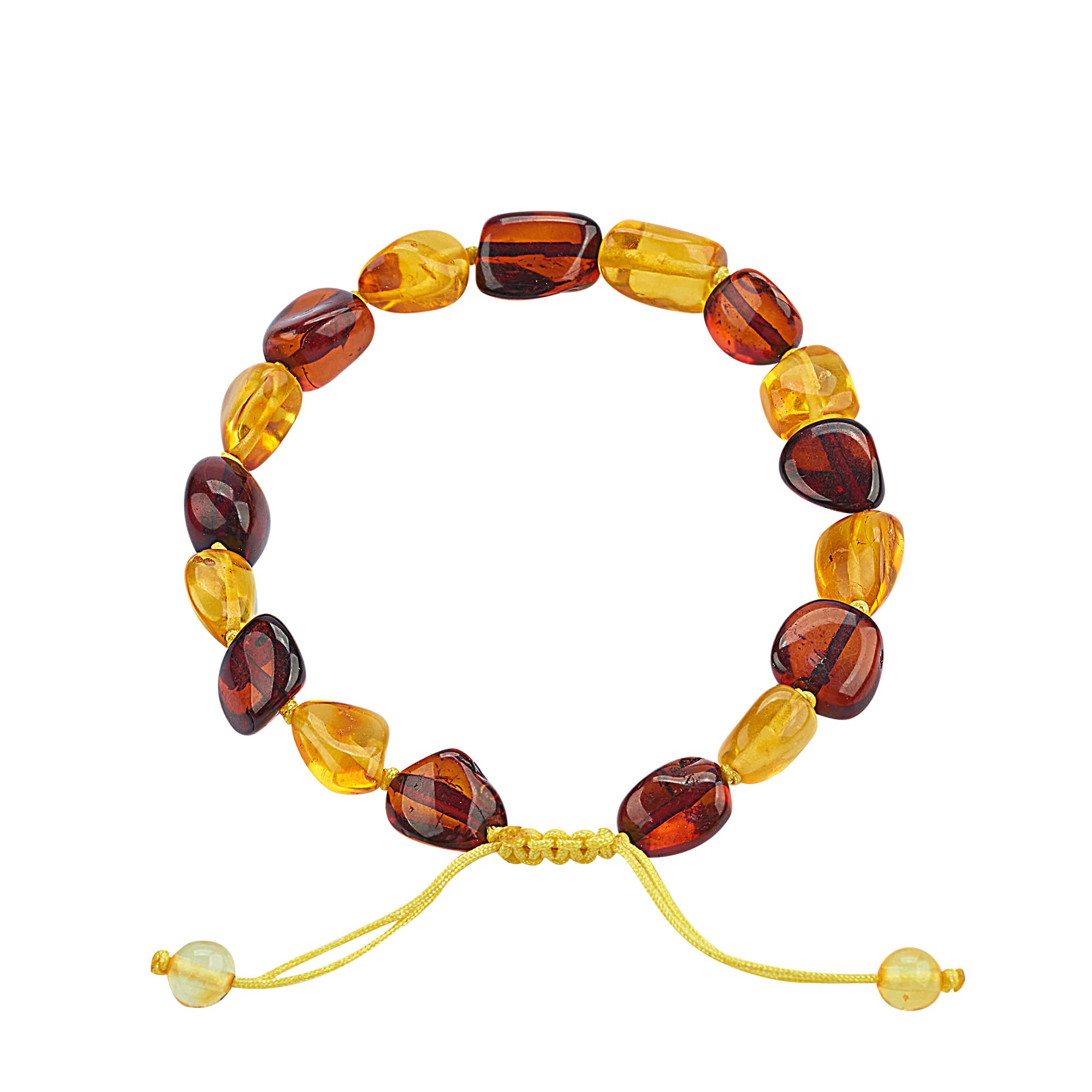 Baltic Amber raw Bracelet Gift Set -100% Certified and Authentic Premium Quality Raw Baltic Amber-True amber stone bead (Small size cognac&red, 7 inch)
