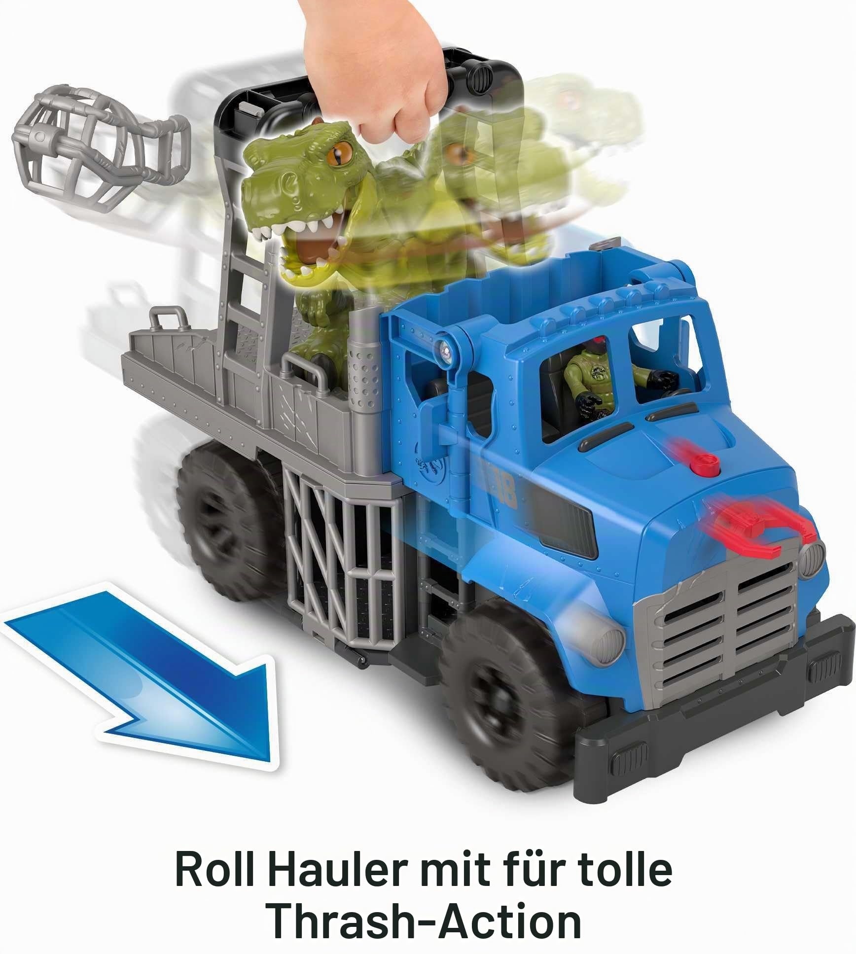 Fisher-Price Imaginext GVV50 - Jurassic World Dino-Ausbruch Hauler, Fahrzeugset mit rasender Dinosaurierfigur, Dinosaurier Spielzeug für Vorschulkinder ab 3 Jahren