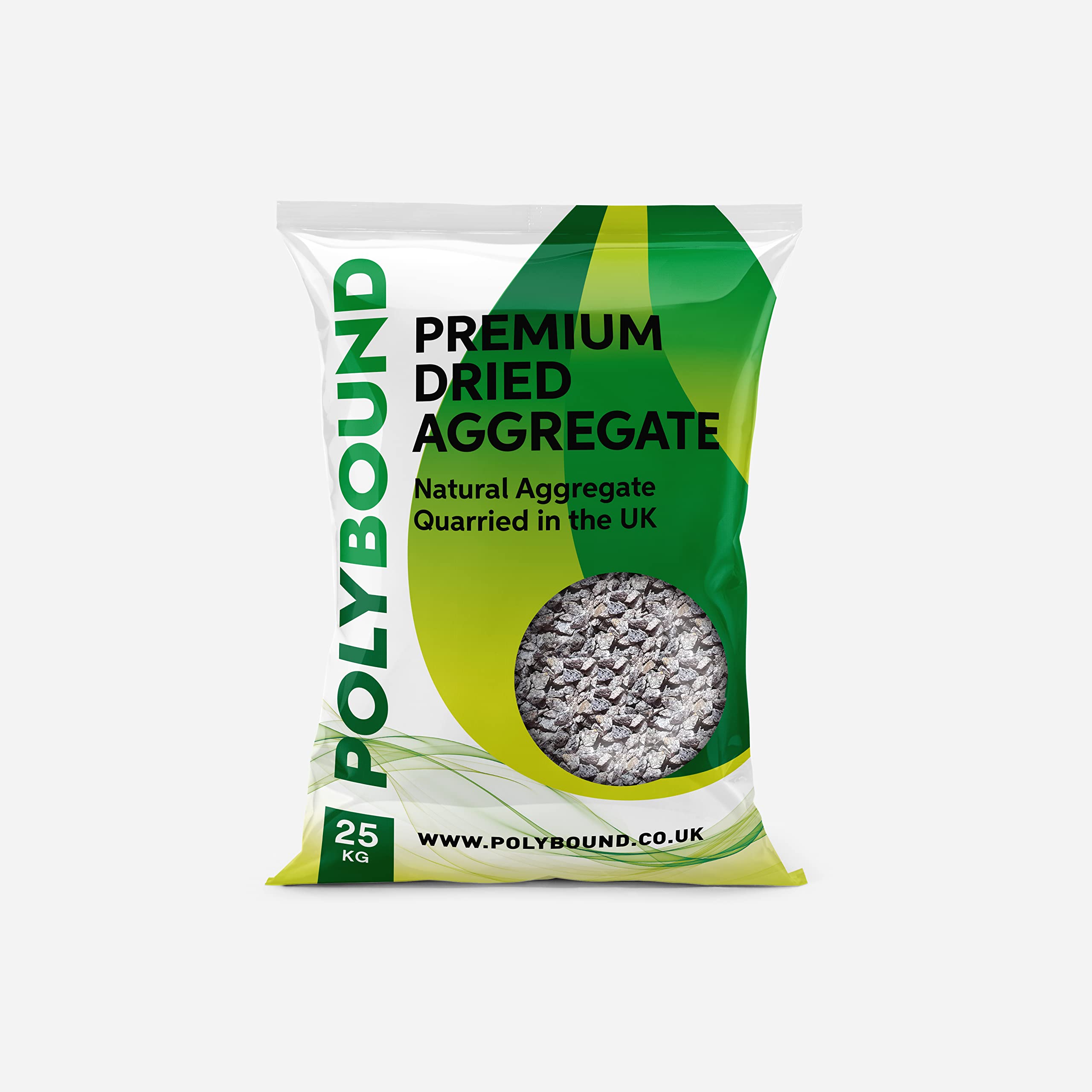 Polybound, 25kg Bag of Aggregate for Garden or Resin Bound and Resin Bonded Surfaces. Eco Friendly, UK Aggregate for DIY or Contractors (Silver Blue 1-3mm)