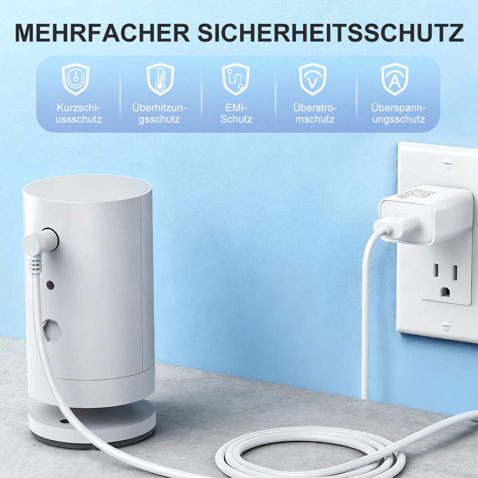 Paquete de 2 cables de alimentación y adaptadores de 7 m compatibles con Ring Spotlight Cam Plus/Pro y Stick Up Cam. Batería, cable de carga para anillo, enchufe resistente a la intemperie y cable de