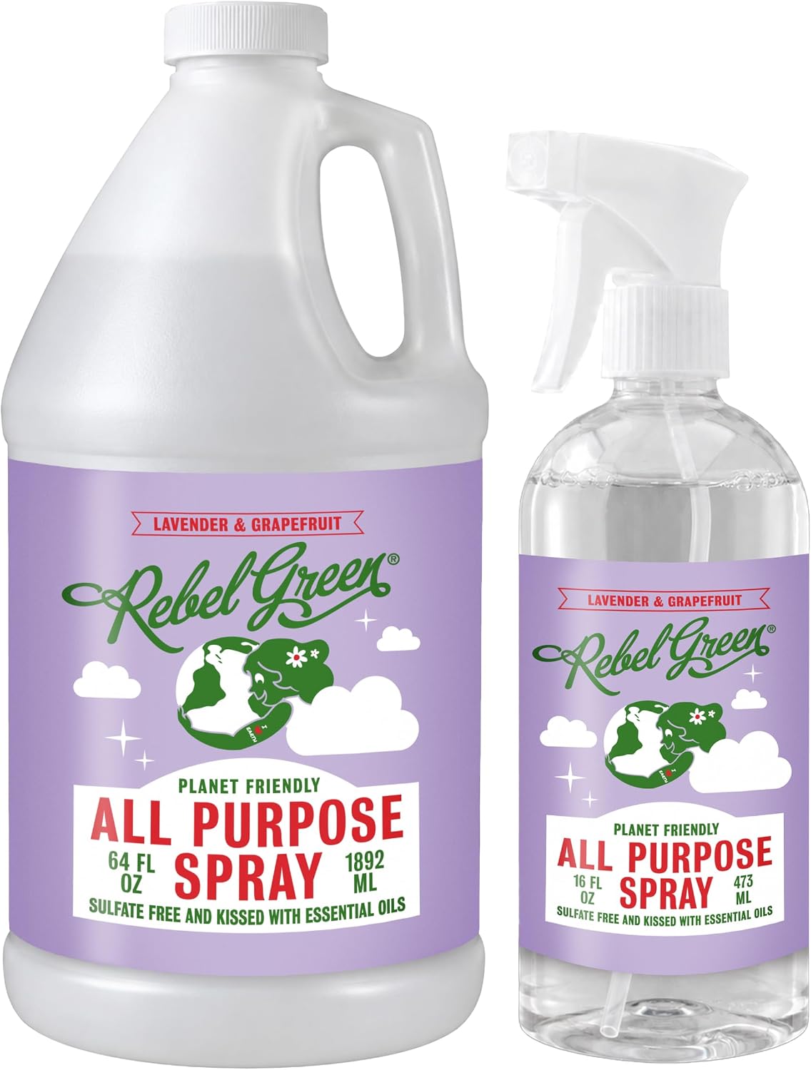Rebel Green Natural All-Purpose Cleaning Spray, Plant-Derived Cleaner