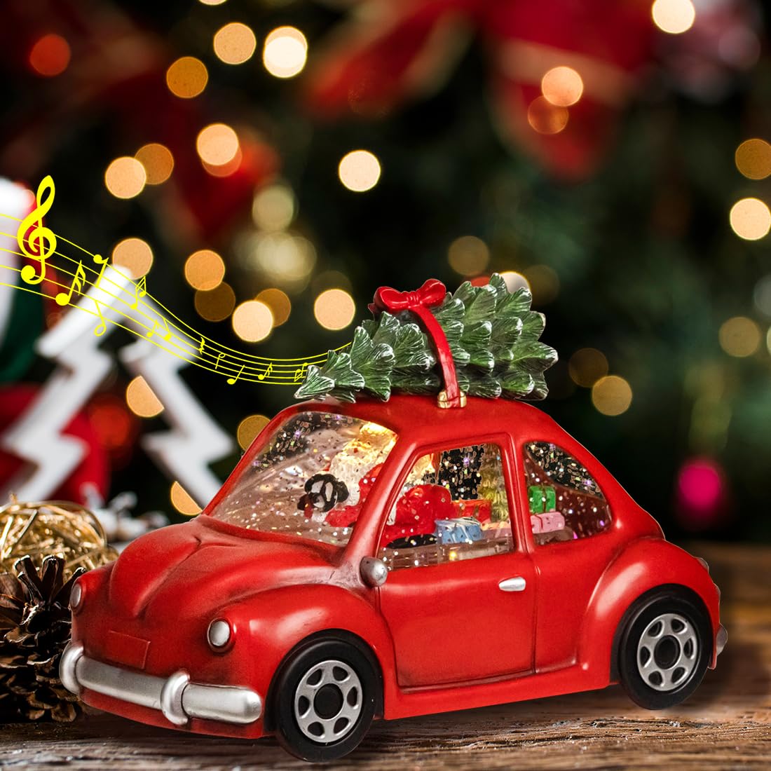 Weihnachts Schneekugel Laterne - Rotierende LED Laterne Mit Weihnachtsszene