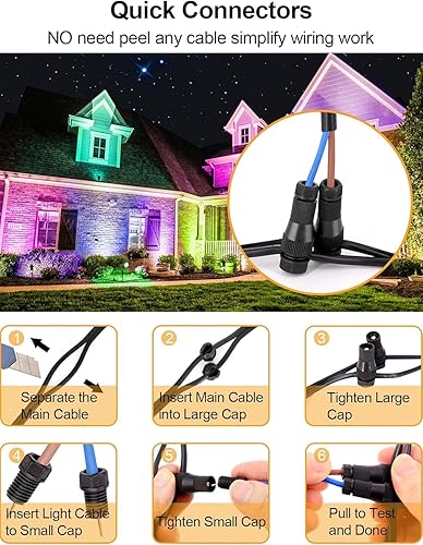 Miniatura 4 de ZUCKEO Luces de Paisaje que Cambian de Color de 12W RGB de Bajo Voltaje Iluminación de Paisaje Control Remoto, Foco LED Impermeable para Exteriores