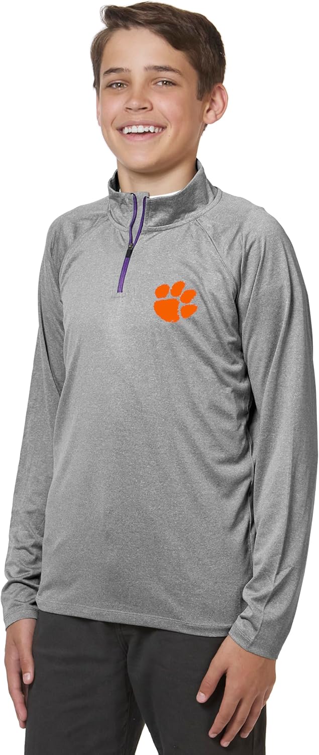 Little King NCAA Youth Boys 1/4 Zip Pullover Wind Shirt-100% Polyester-Sizes YS YM YL YXL