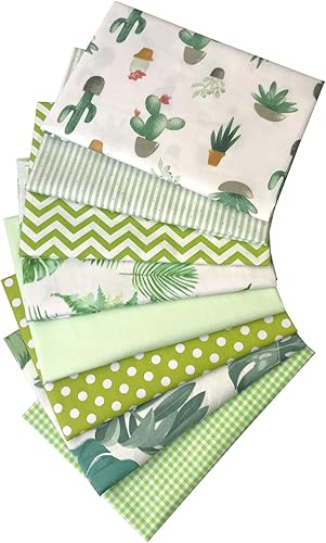 Misscrafts - Tela de acolchado de 8 piezas, 100% algodón, paquete de tela para manualidades, cuadrados de 18 x 22 pulgadas, multicolor para